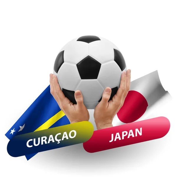 Soccer Football Competition Match National Teams Curacao Japan — Stock Fotó