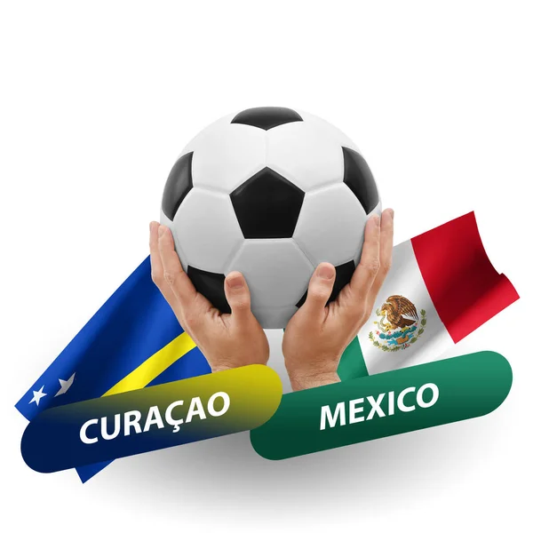 Soccer Football Competition Match National Teams Curacao Mexico — Foto Stock