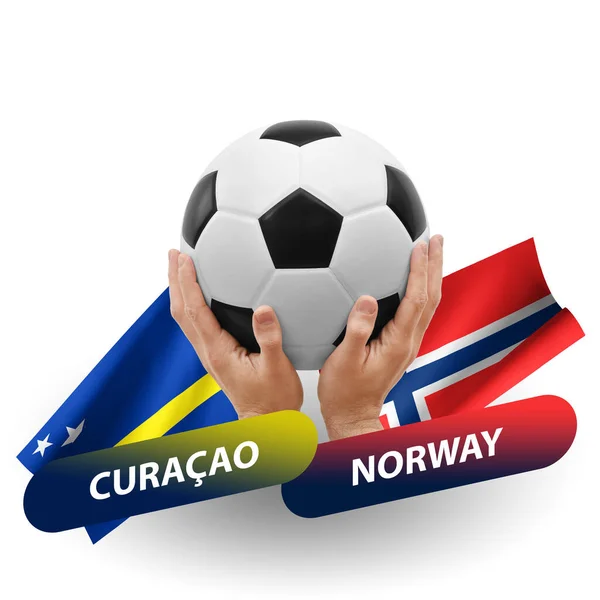 Soccer Football Competition Match National Teams Curacao Norway — Stock Fotó