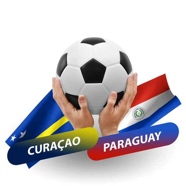 Soccer Football Competition Match National Teams Curacao Paraguay — Stock Fotó