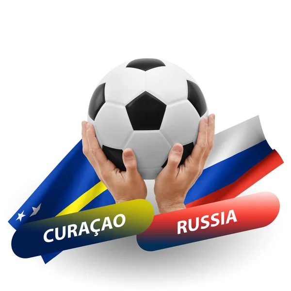 Soccer Football Competition Match National Teams Curacao Russia — Stock Fotó