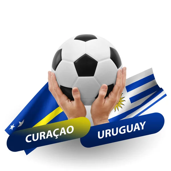 Soccer Football Competition Match National Teams Curacao Uruguay — Stock Fotó