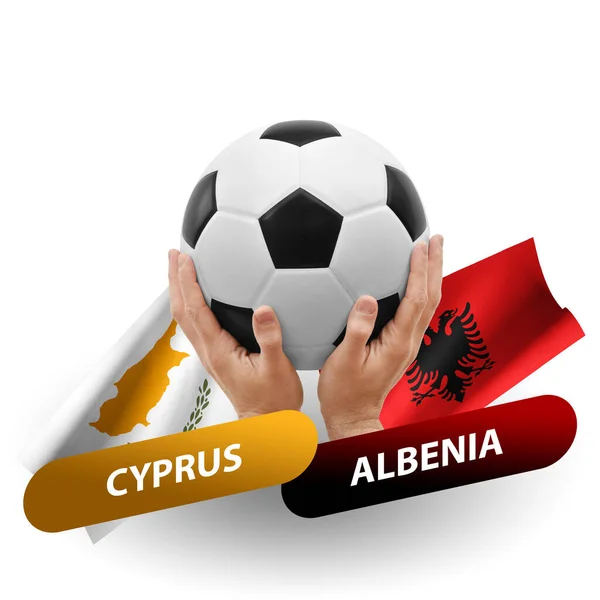 Soccer Football Competition Match National Teams Cyprus Albenia — Stock fotografie