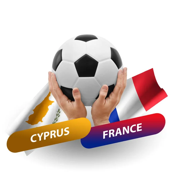 Ποδόσφαιρο Αγώνα Ποδοσφαίρου Εθνικές Ομάδες Cyprus Γαλλία — Φωτογραφία Αρχείου