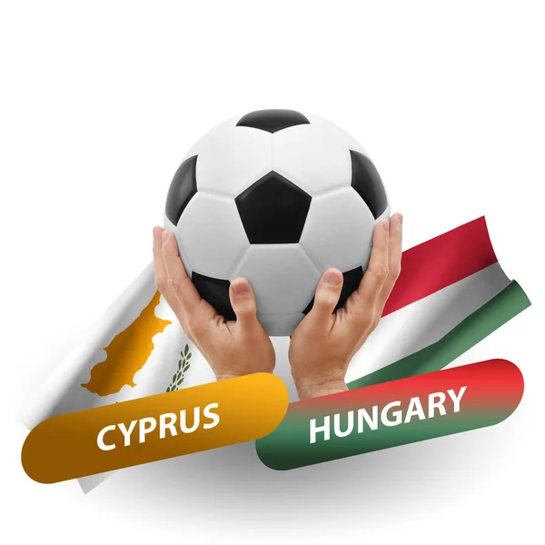 Soccer Football Competition Match National Teams Cyprus Hungary — стоковое фото