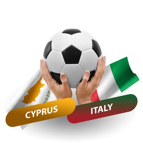 Ποδόσφαιρο Αγώνα Ποδοσφαίρου Εθνικές Ομάδες Cyprus Ιταλία — Φωτογραφία Αρχείου