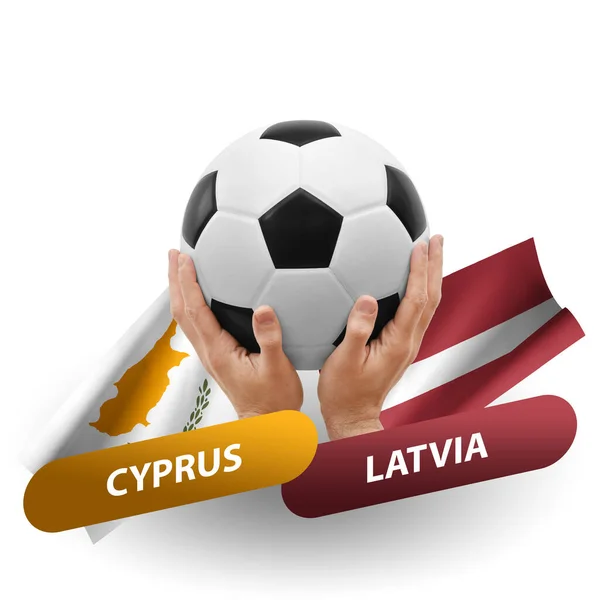 Ποδόσφαιρο Αγώνα Ποδοσφαίρου Εθνικές Ομάδες Cyprus Latvia — Φωτογραφία Αρχείου