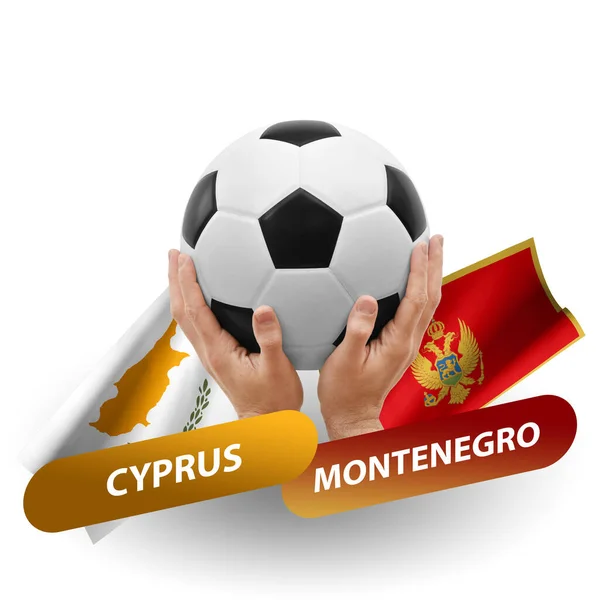 Soccer Football Competition Match National Teams Cyprus Montenegro — Foto Stock