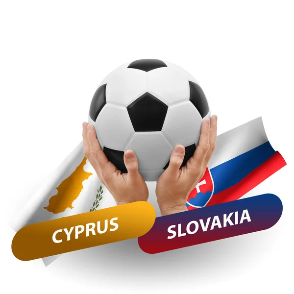 Soccer Football Competition Match National Teams Cyprus Slovakia — Stock fotografie