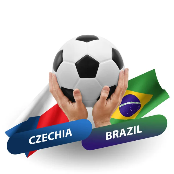Soccer Football Competition Match National Teams Czechia Brazil — Stockfoto