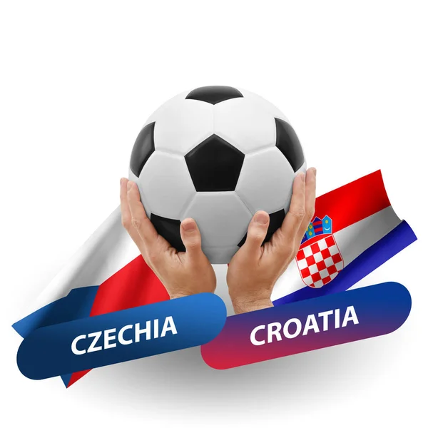 Soccer Football Competition Match National Teams Czechia Croatia — Stockfoto