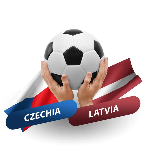 Match Football Compétition Équipes Nationales Czechia Latvia — Photo