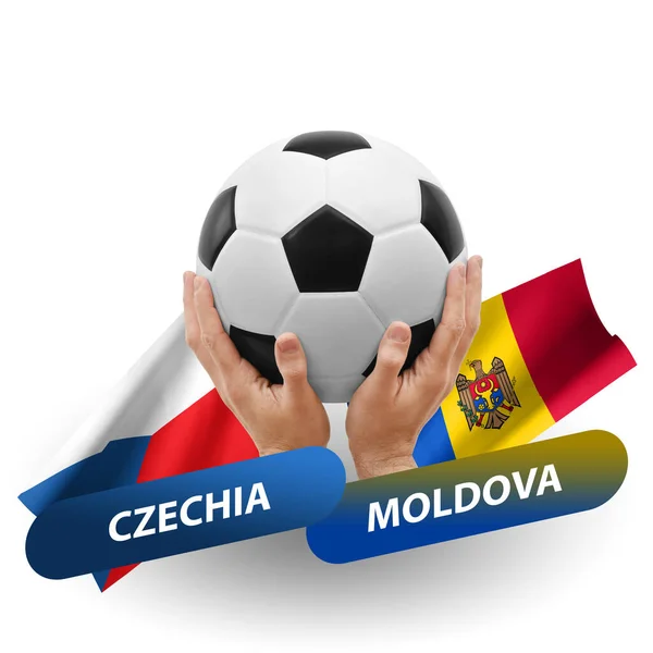 Football Match Compétition Football Les Équipes Nationales Czechia Moldova — Photo