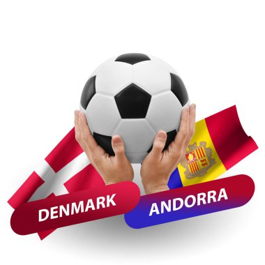Soccer football competition match, national teams denmark vs andorra