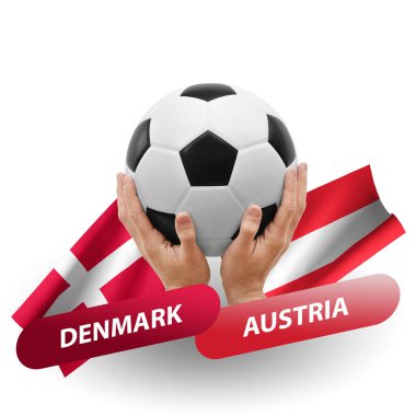 Soccer football competition match, national teams denmark vs austria