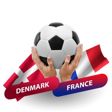 Soccer football competition match, national teams denmark vs france