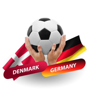 Soccer football competition match, national teams denmark vs germany