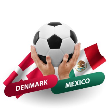 Soccer football competition match, national teams denmark vs mexico