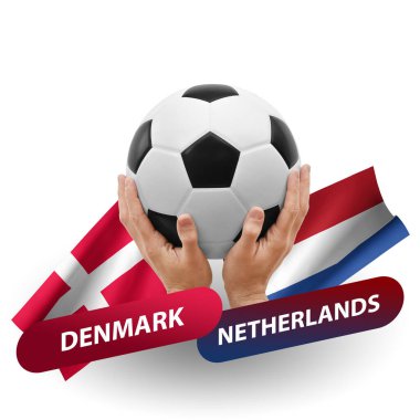 Soccer football competition match, national teams denmark vs netherlands