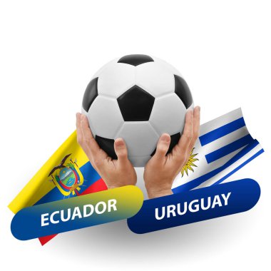 Soccer football competition match, national teams ecuador vs uruguay