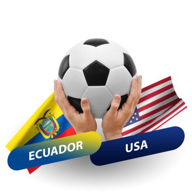 Soccer football competition match, national teams ecuador vs usa