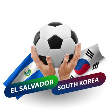 Soccer football competition match, national teams el salvador vs south korea