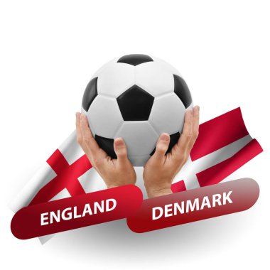 Soccer football competition match, national teams england vs denmark