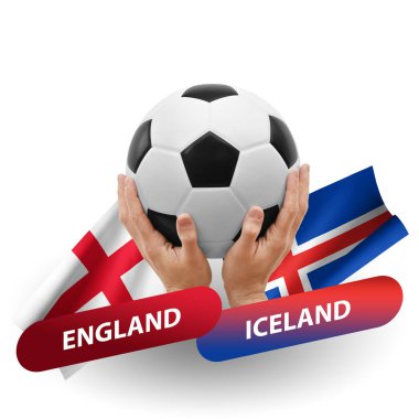 Soccer football competition match, national teams england vs iceland