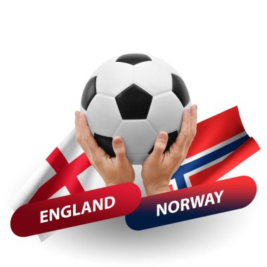 Soccer football competition match, national teams england vs norway