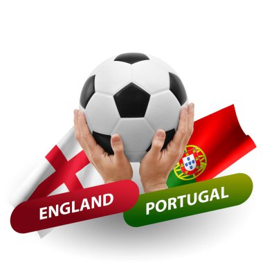 Soccer football competition match, national teams england vs portugal