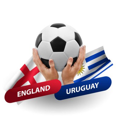 Soccer football competition match, national teams england vs uruguay