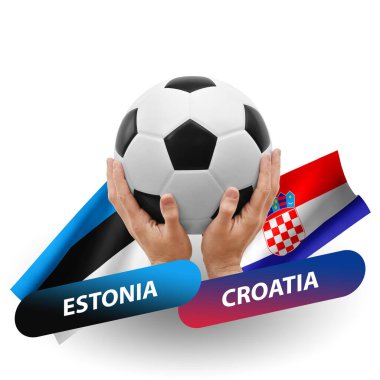 Soccer football competition match, national teams estonia vs croatia