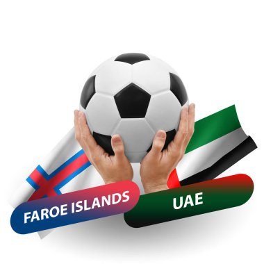 Soccer football competition match, national teams faroe islands vs uae