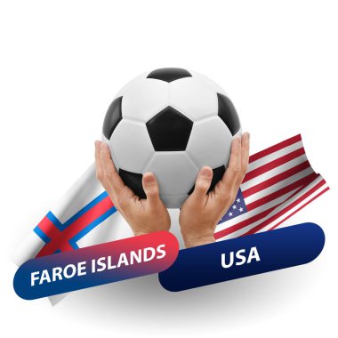 Soccer football competition match, national teams faroe islands vs usa