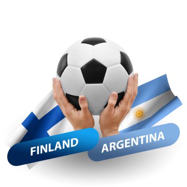 Soccer football competition match, national teams finland vs argentina