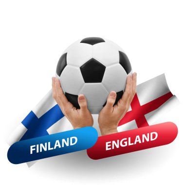 Soccer football competition match, national teams finland vs england