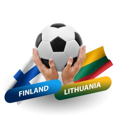 Soccer football competition match, national teams finland vs lithuania