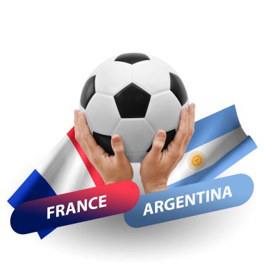 Soccer football competition match, national teams france vs argentina