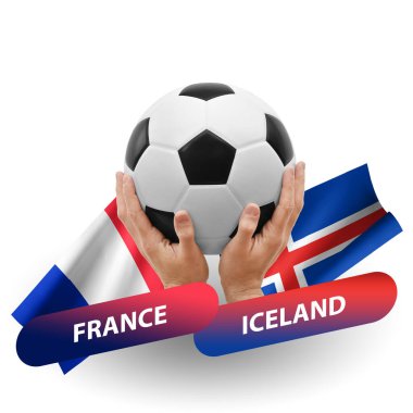 Soccer football competition match, national teams france vs iceland