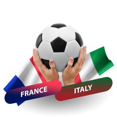 Soccer football competition match, national teams france vs italy