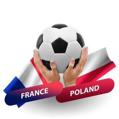 Soccer football competition match, national teams france vs poland