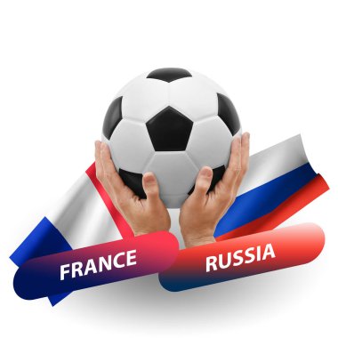 Soccer football competition match, national teams france vs russia