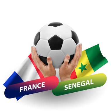 Soccer football competition match, national teams france vs senegal