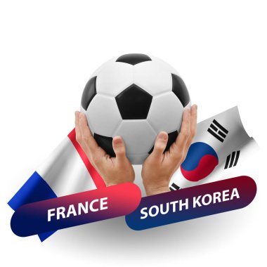 Soccer football competition match, national teams france vs south korea