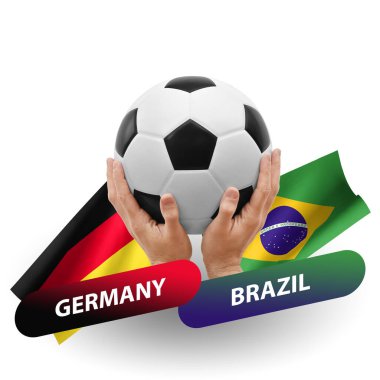 Soccer football competition match, national teams germany vs brazil