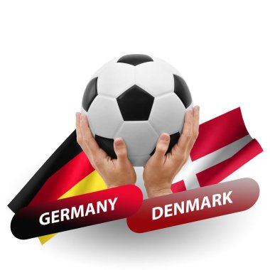Soccer football competition match, national teams germany vs denmark