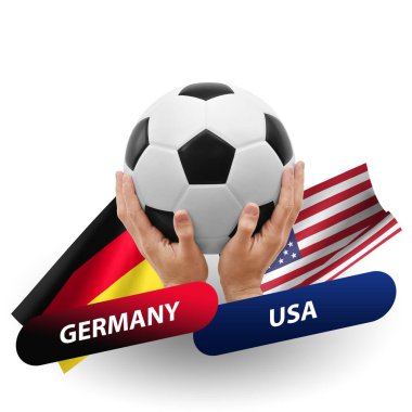 Soccer football competition match, national teams germany vs usa