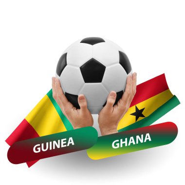 Soccer football competition match, national teams guinea vs ghana