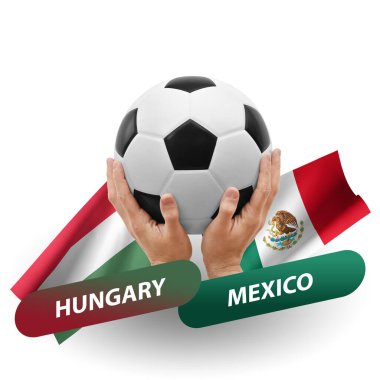 Soccer football competition match, national teams hungary vs mexico