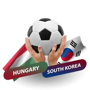 Soccer football competition match, national teams hungary vs south korea